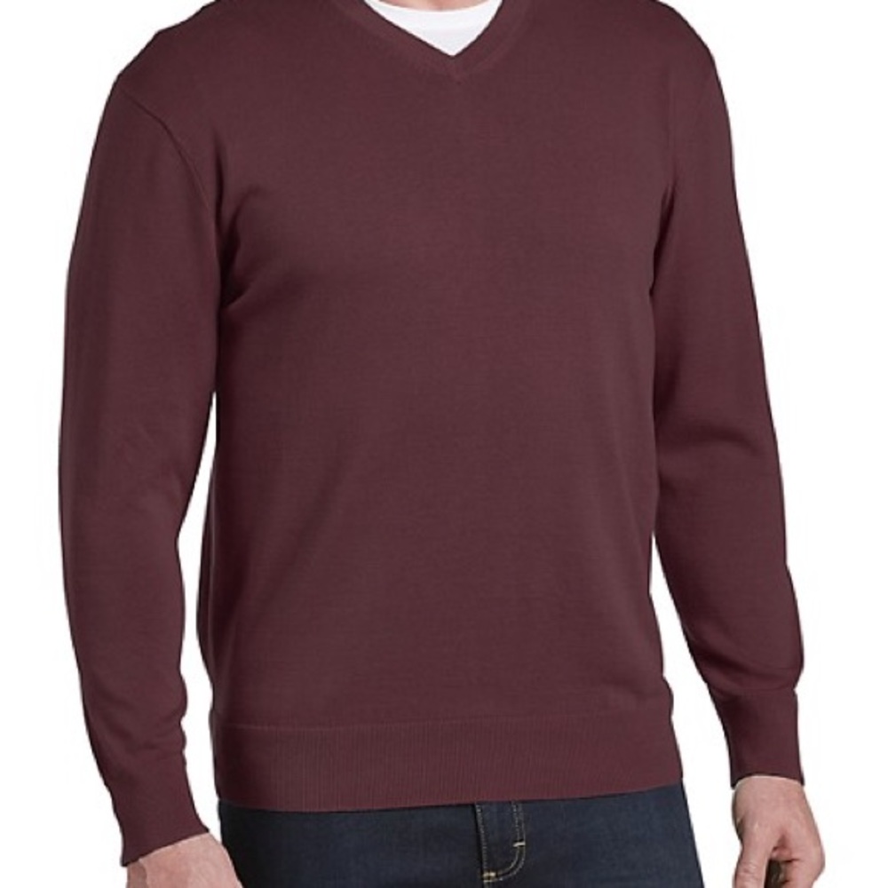 Deep Burgundy V-Neck Sweater